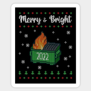 Merry and bright 2022 ugly christmas sweater Sticker